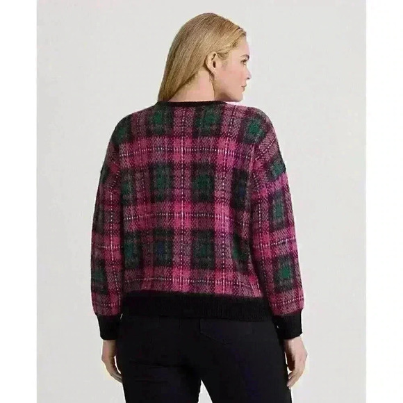 NEW! Lauren Ralph Lauren Women's Plus 1X Plaid Wool-Blend Sweater NWT $195 - Picture 3 of 3